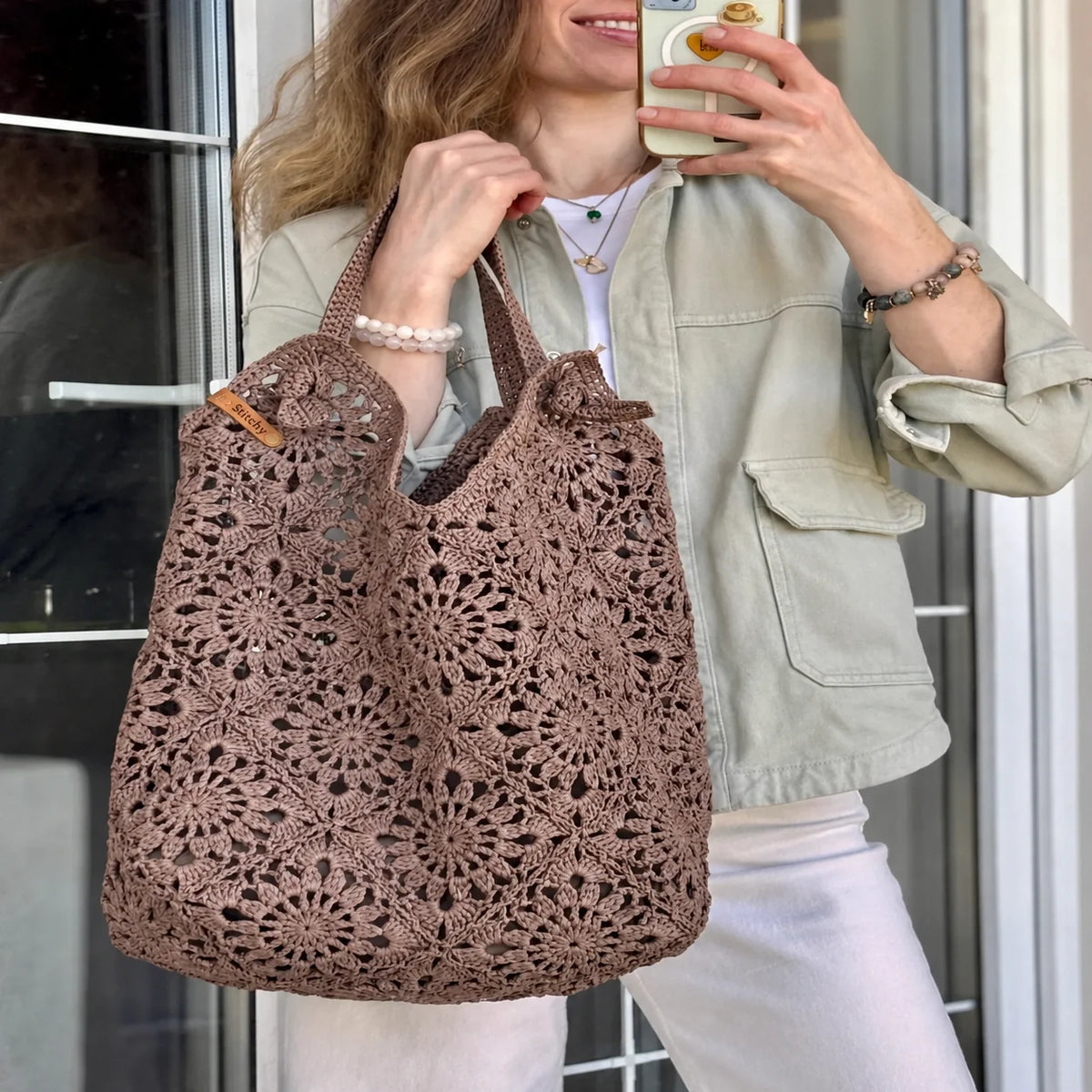Raffia Granny-Square-Tasche – PDF-Häkelanleitung