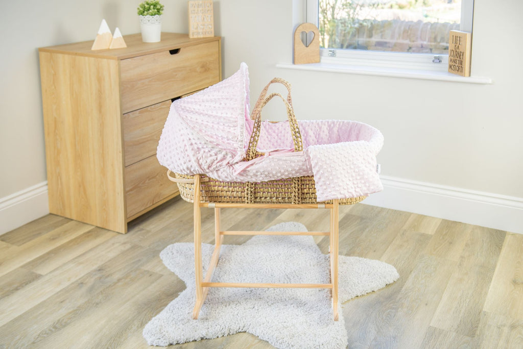 Clair de Lune Pink Dimple Palm Moses Basket