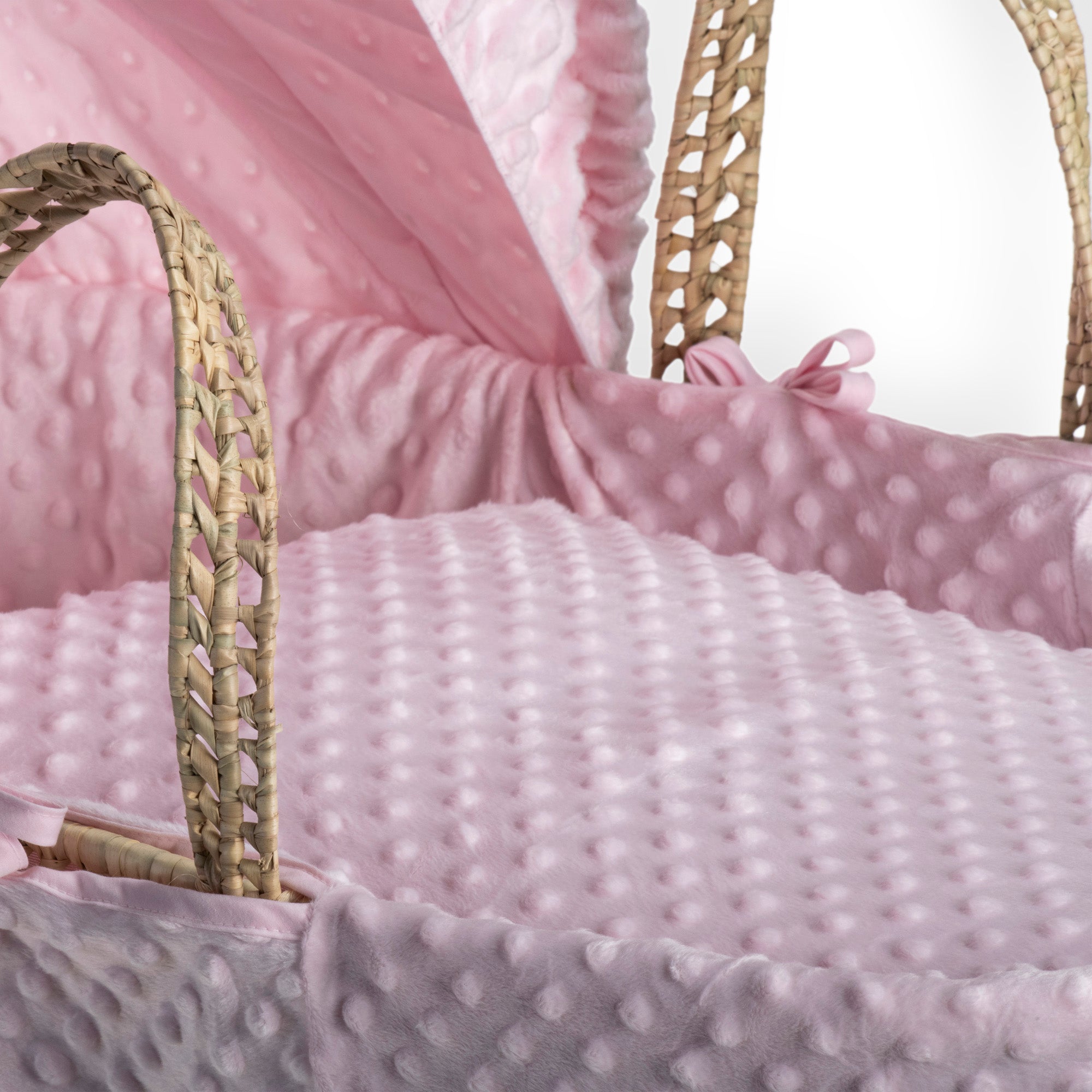 Clair de Lune Pink Dimple Palm Moses Basket