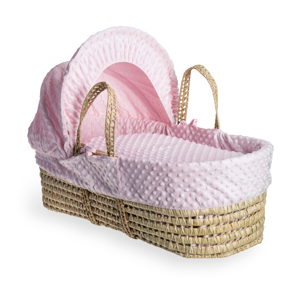 Clair de Lune Pink Dimple Palm Moses Basket
