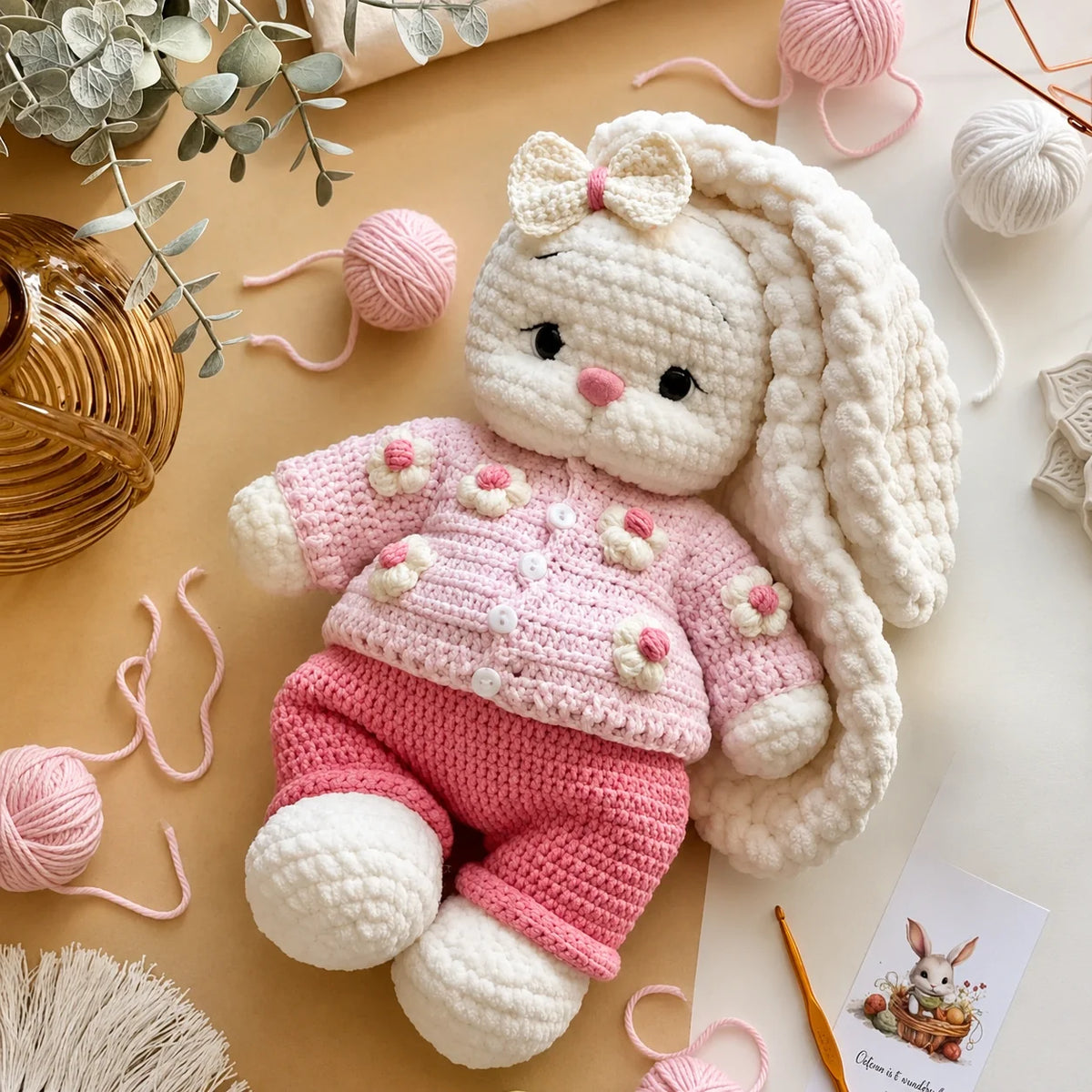 Häschen Bella + Outfit PDF-Häkelanleitung – 2 Anleitungen in 1