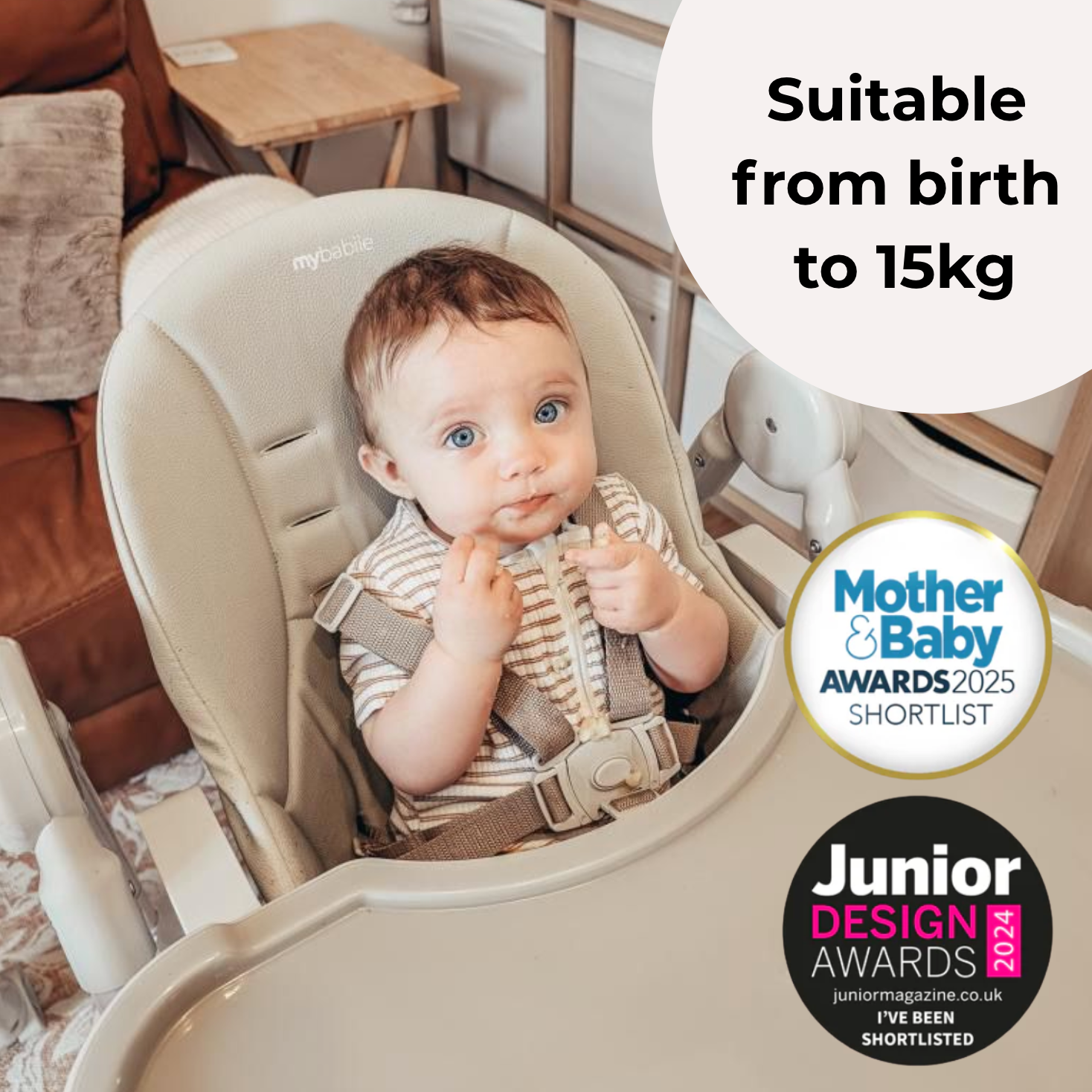 Luxe Highchair from Birth - Oatmeal