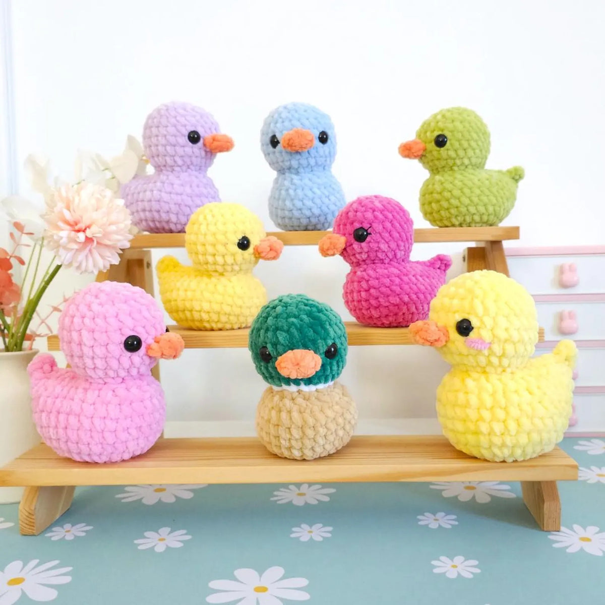 Gummi-Enten Häkelanleitung PDF – Süße No-Sew Amigurumi Enten zum Selberhäkeln